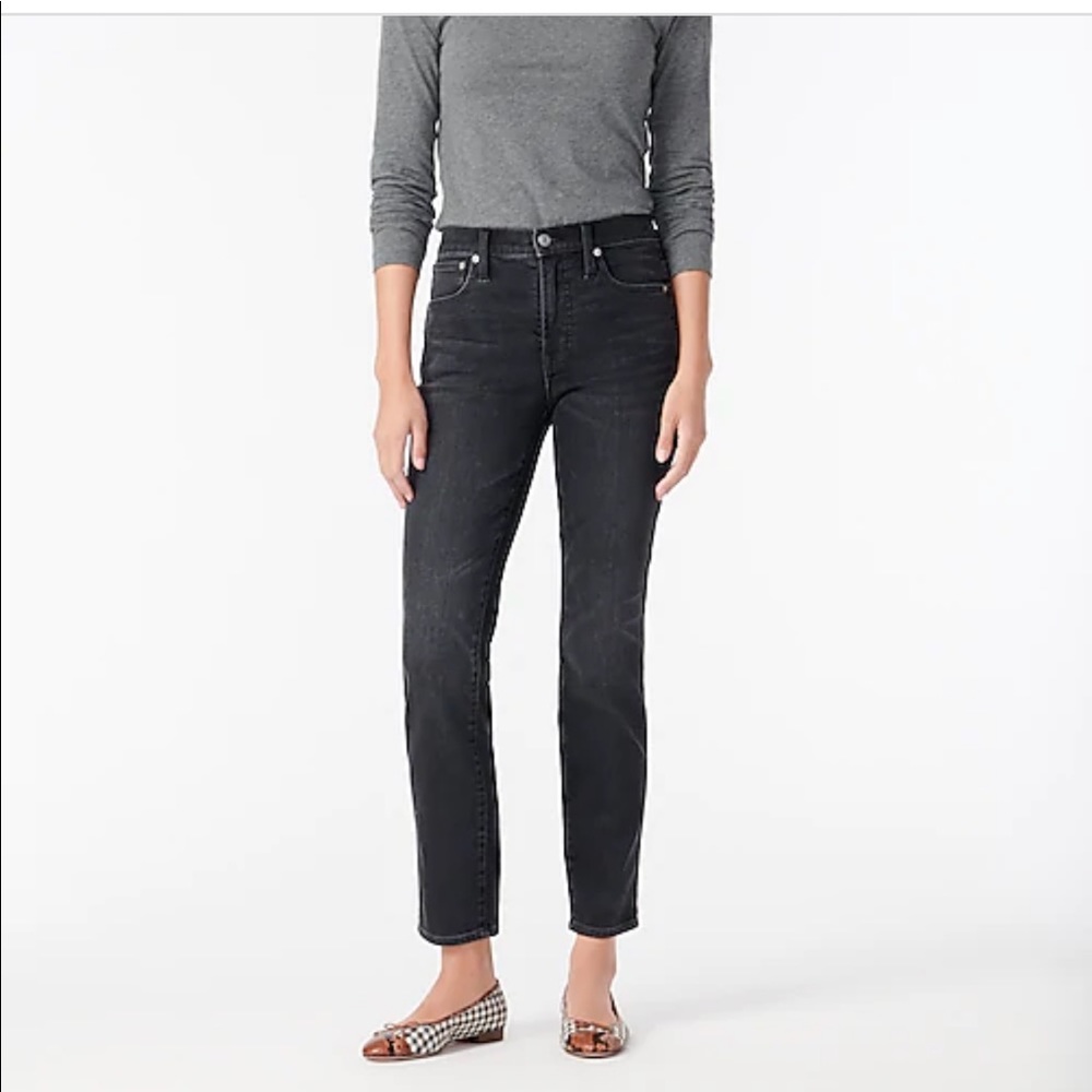 Charcoal grey vintage straight j crew jeans